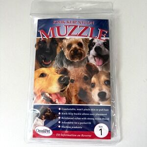 NEW Kwik Klip Nylon Muzzle Dogs Size 1 OmniPet 9-25lbs Black